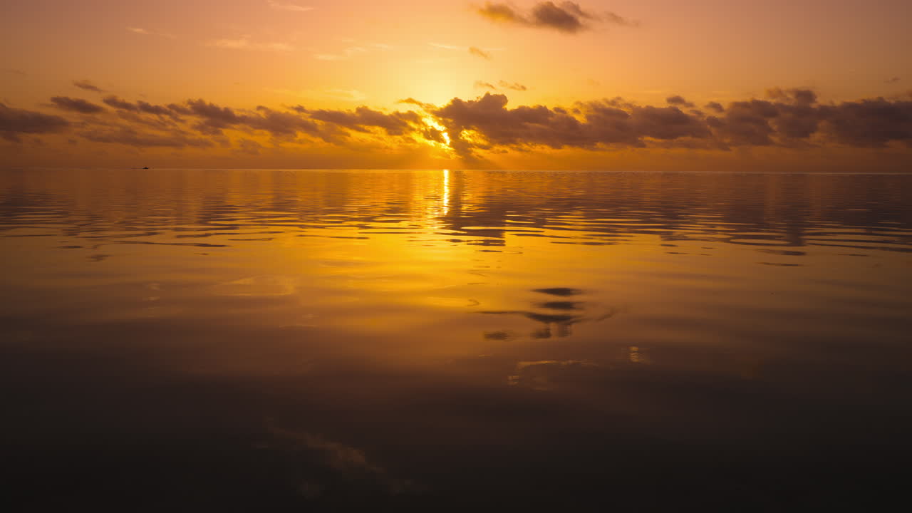 Beach Ocean Sea Sunrise with Boat Passing By