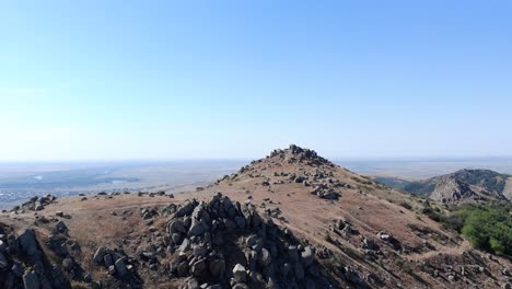 macin mountains national park with oldest geological formations in dobrogea, romania