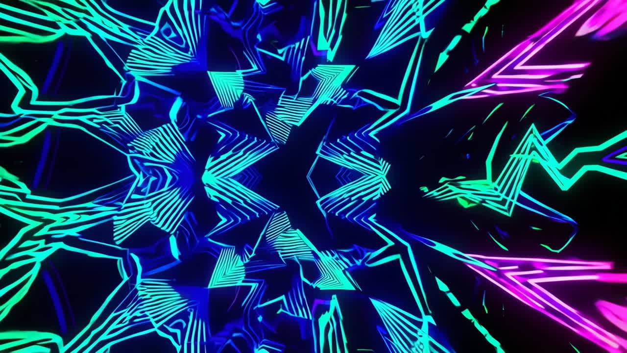 Psychedelic Neon Geometric Patterns