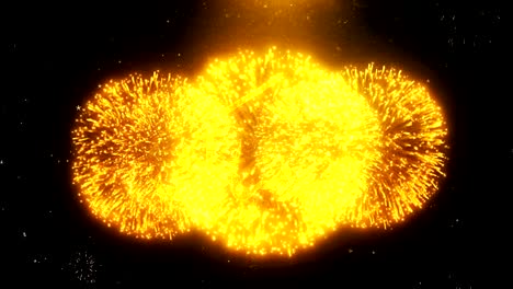 Eid al-Fitr mubarak Text Wish On Firework Display Explosion Particles.