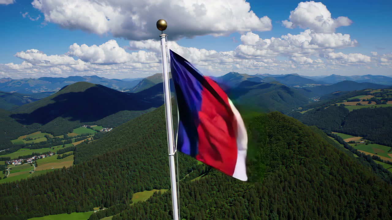 Флаг Вале в Швейцарских Альпах