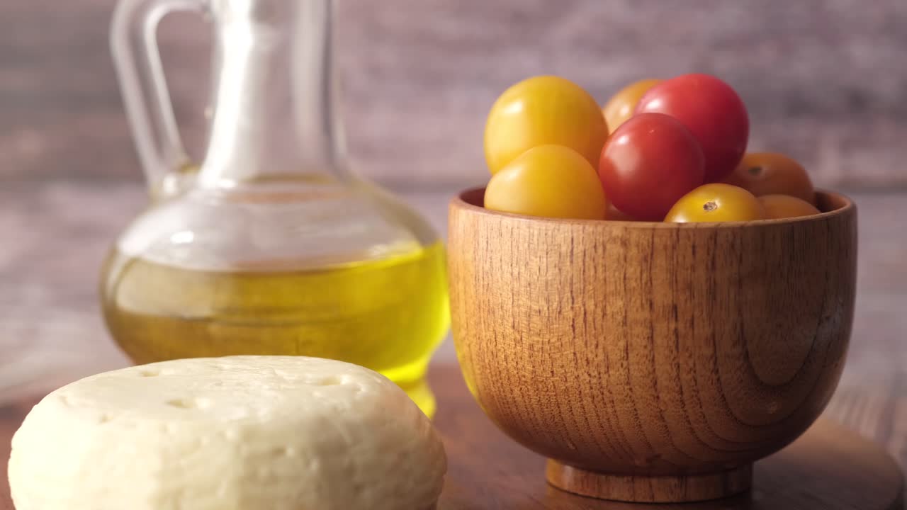 치즈, 토마토, 올리브 오일