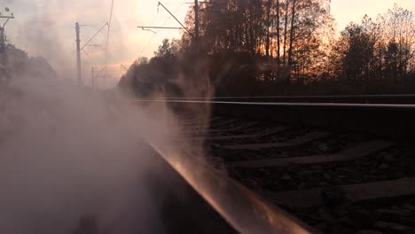 vaping near railroad. calm evening feeling