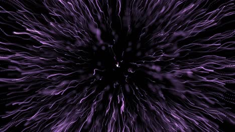 Animación-Digital-De-Un-Rastro-De-Luz-Violeta-Explotando-Contra-Un-Fondo-Negro