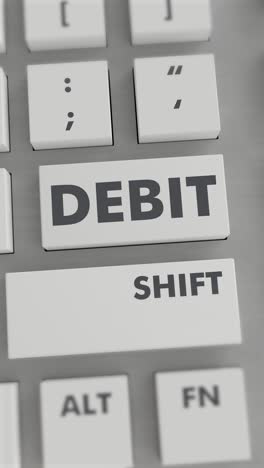 debit button pressing on keyboard vertical video