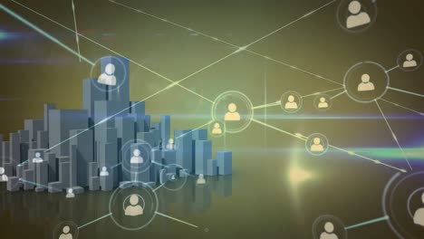 network of connections moving