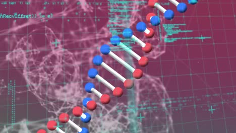 animation of dna strand over data processing