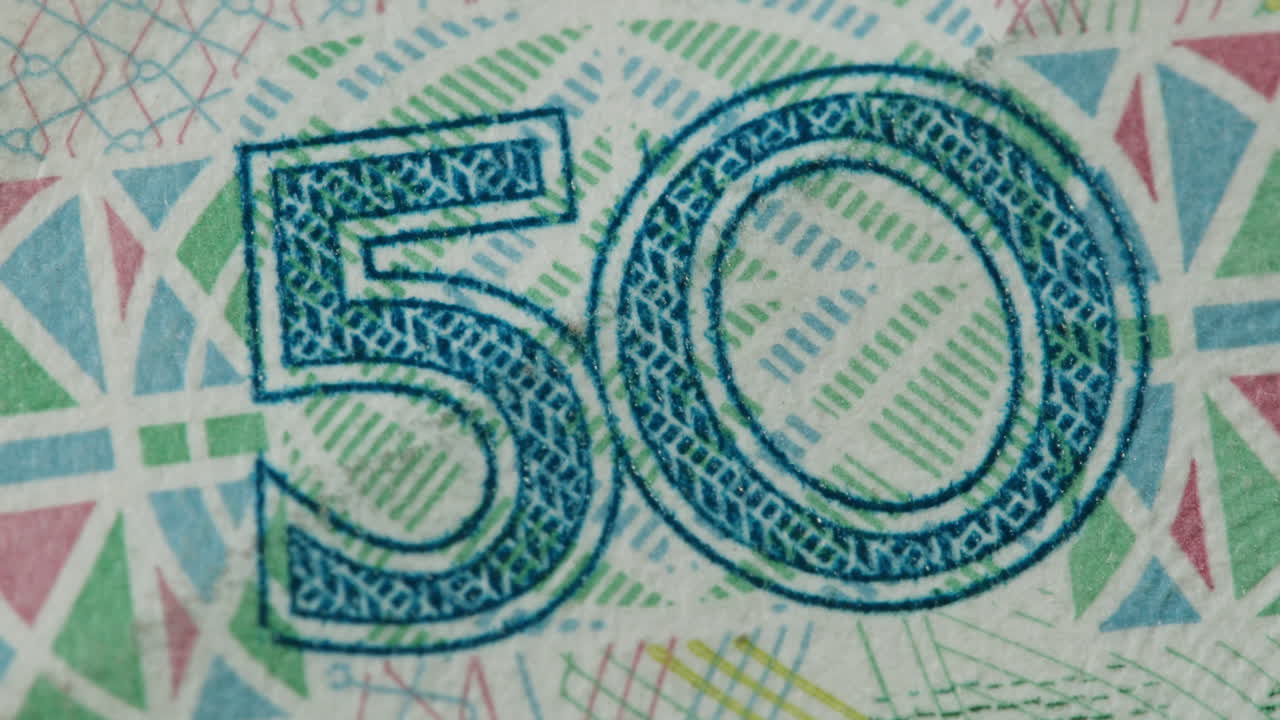 Close-up of a 50 currency note