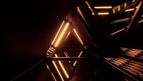 ilustración 3d de diseño de fondo en movimiento con forma de triángulo abstracto y luces brillantes - ideal para historias de ciencia ficción