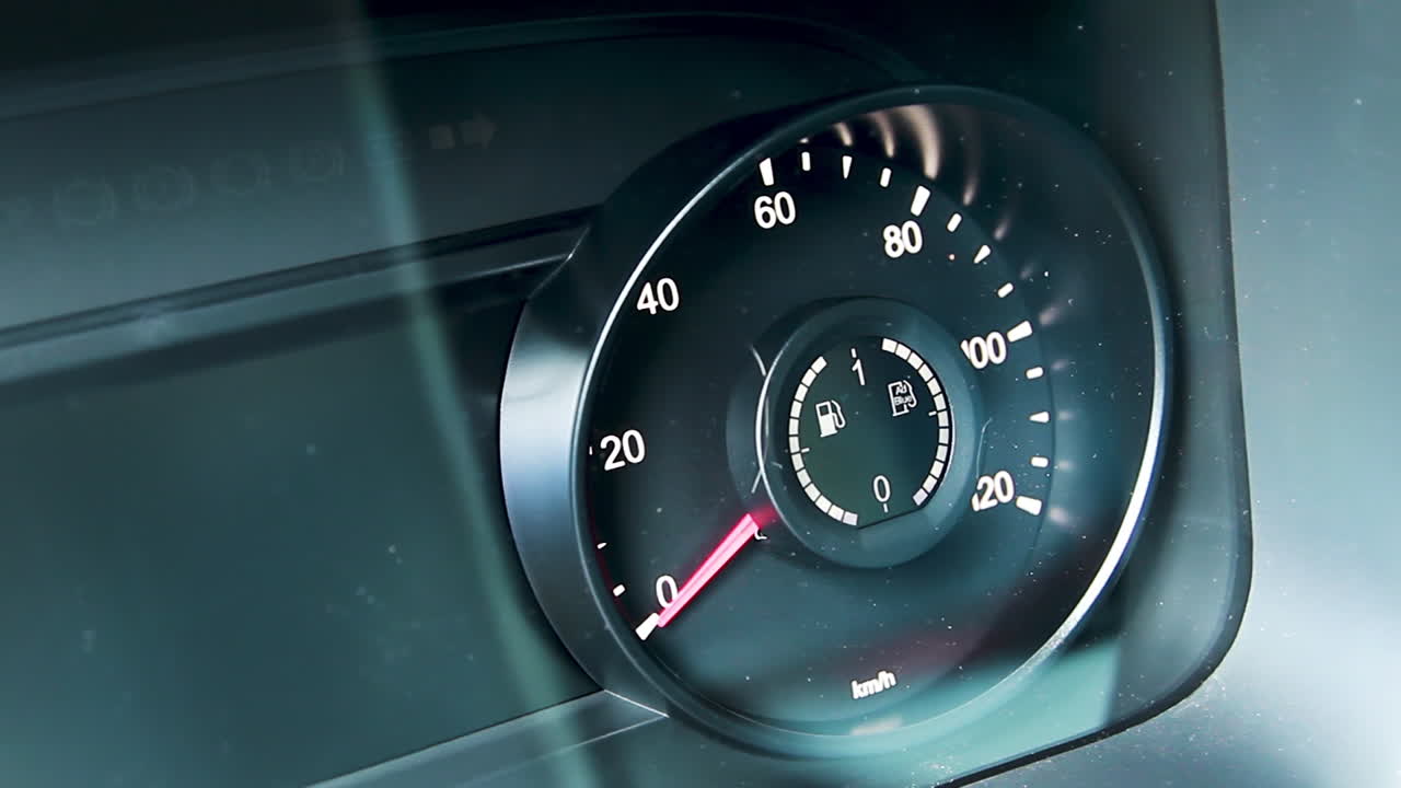 Car Dashboard with Speedometer and Fuel Gauge
