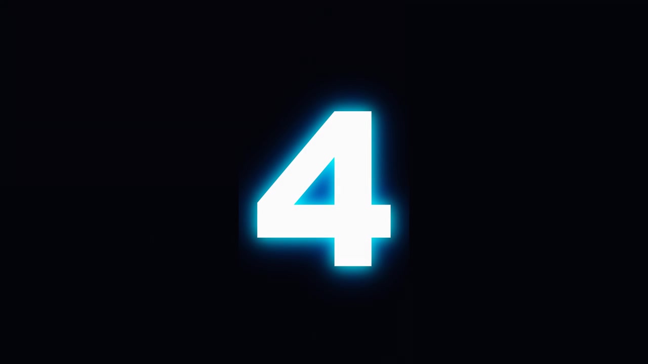 Digital Countdown Timer with Glowing Blue Numbers