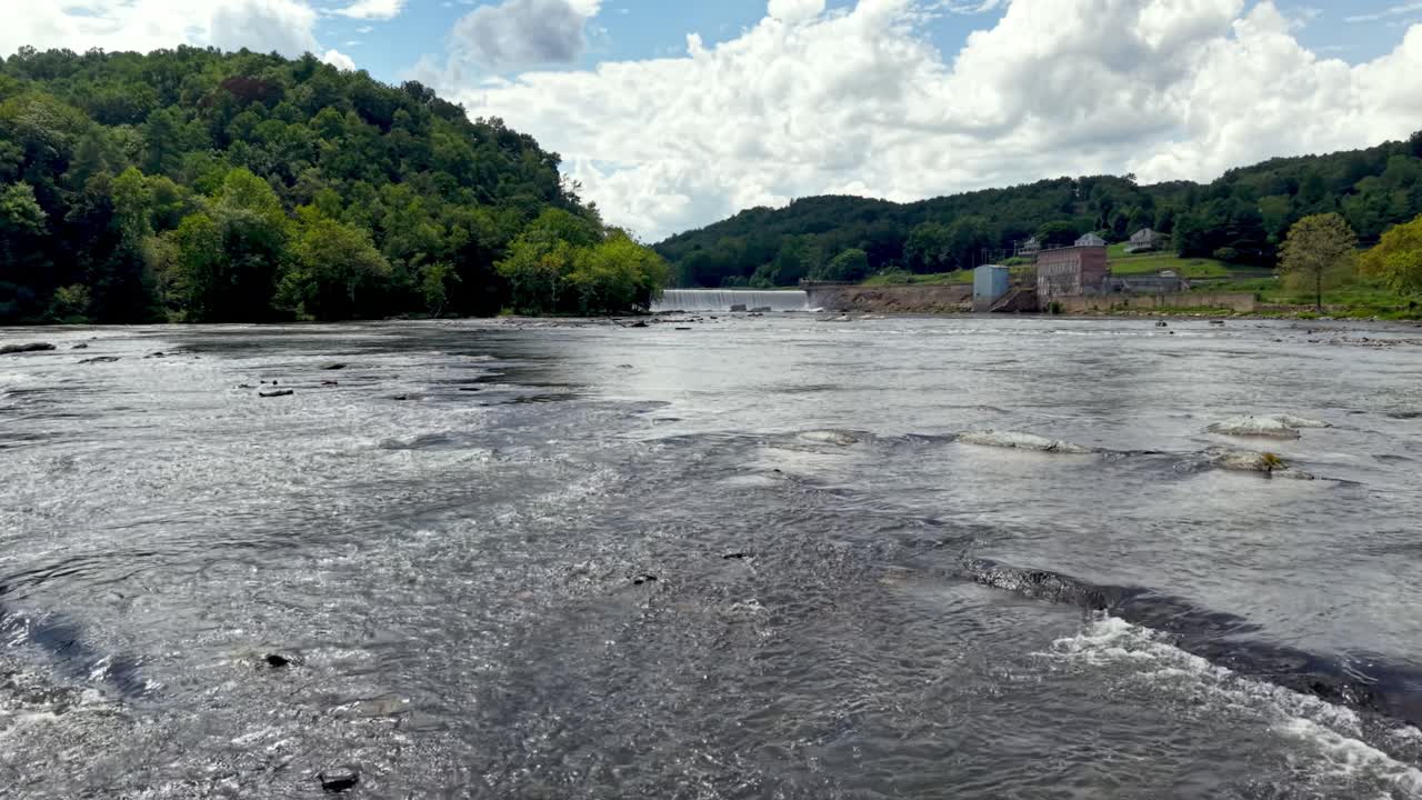 the new river with dam in background in fries virginia