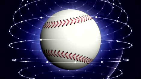 baseball ball rings animation background, rendering, with alpha channel, loop