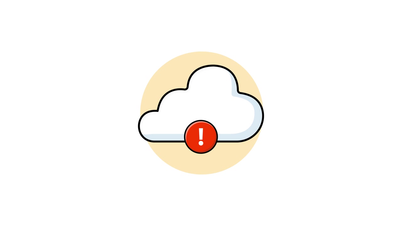 Animated Cloud with Exclamation Mark Warning Icon