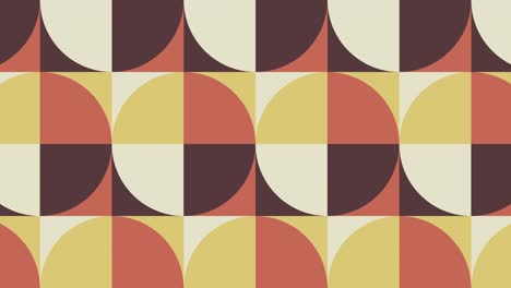 motion graphic seamless loop animation in retro flat style. animated tiles in vintage geometric pattern with warm color palette