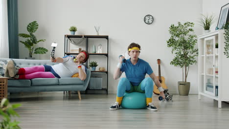 funny home workout video