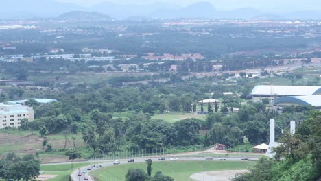 stationary drone view of the cityscape of abuja nigeria