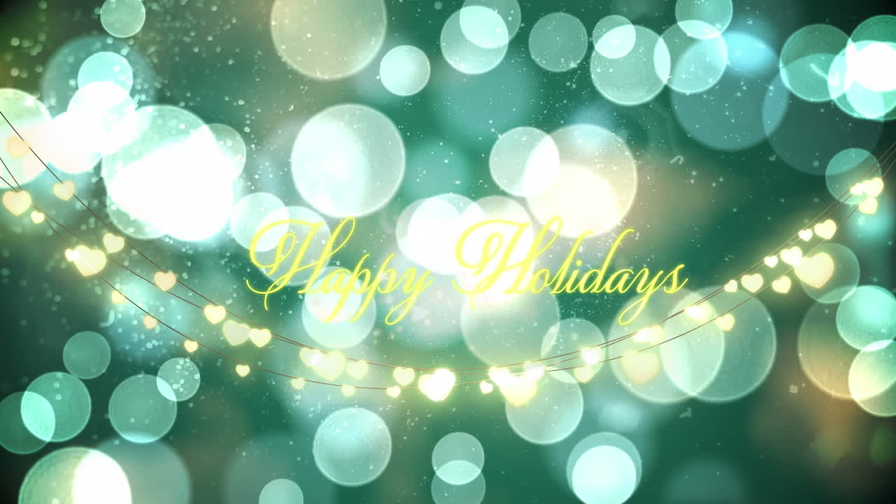 크리스마스 축하 문자 위에 반 ⁇ 이는 요정 불빛의 애니메이션