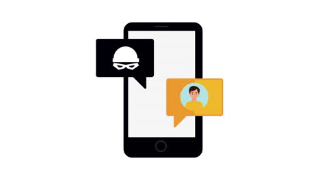 teléfono inteligente con seguridad cibernética hacker