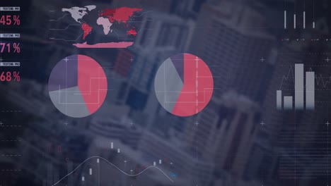 animation of data processing over landscape