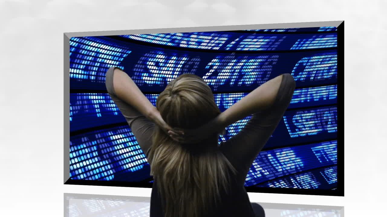 mujer de negocios y mercado de valores