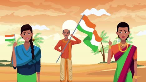 celebración del día de la india con la gente