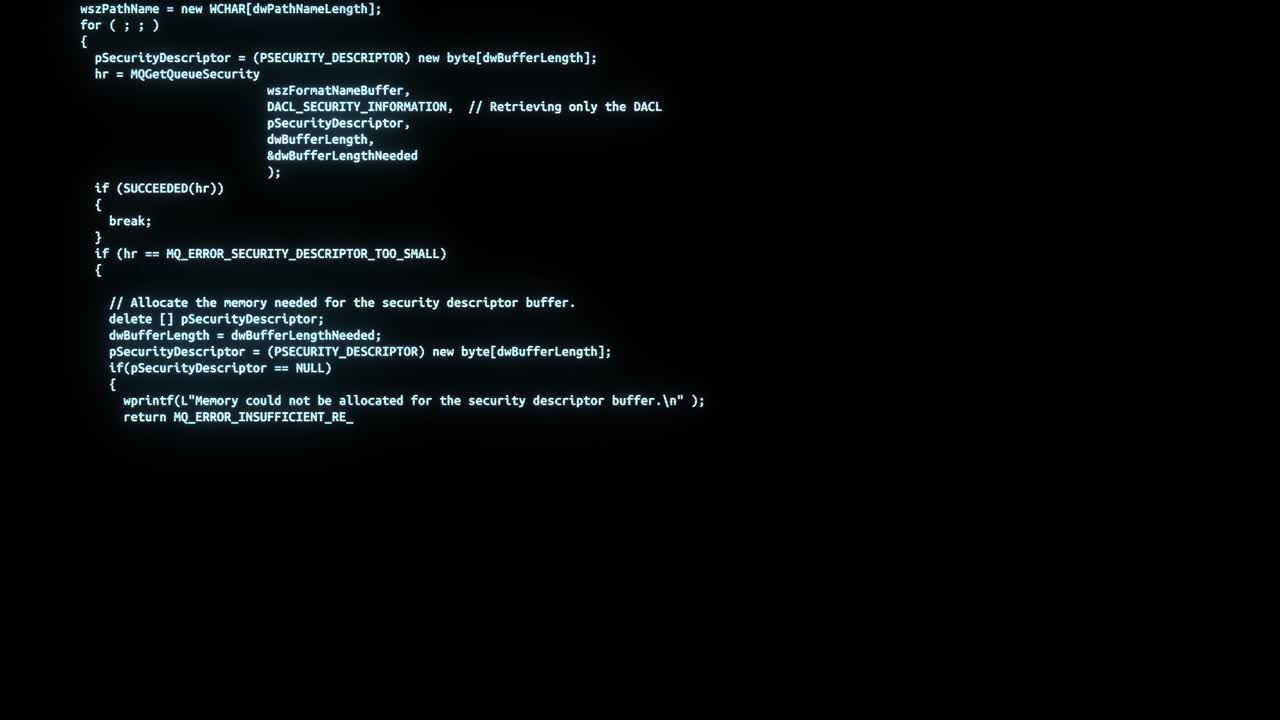 Programming code running over computer screen terminal hacking animation background code on a