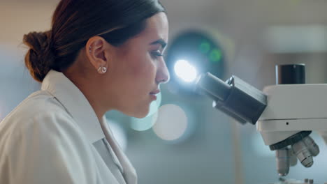 Science,-research-and-woman-with-microscope