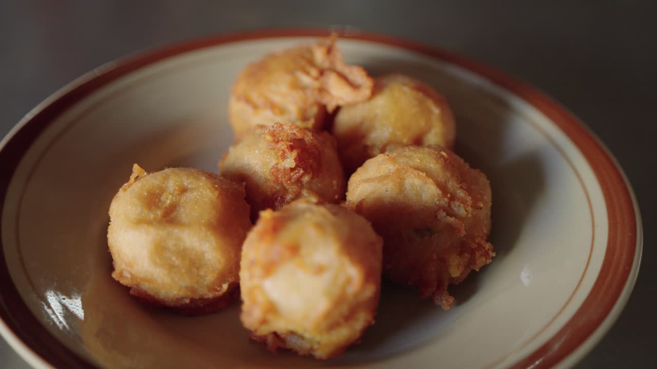 Fried Food Balls on a Plate