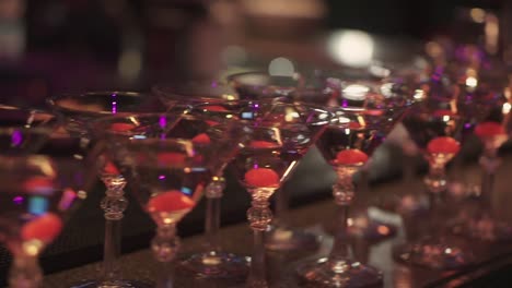 martini cocktails on a bar