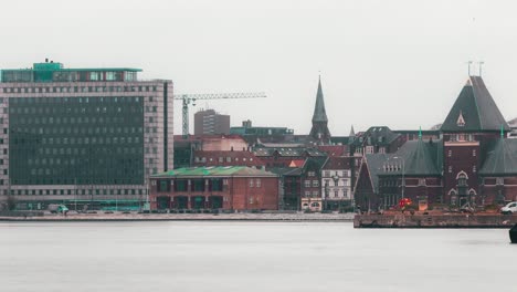 timelapse of a rustic, coastal scandinavian city