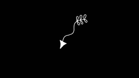 animated set of boho loop arrows. hand drawn arrow sketch in doodle style on transparent background. alpha channel.