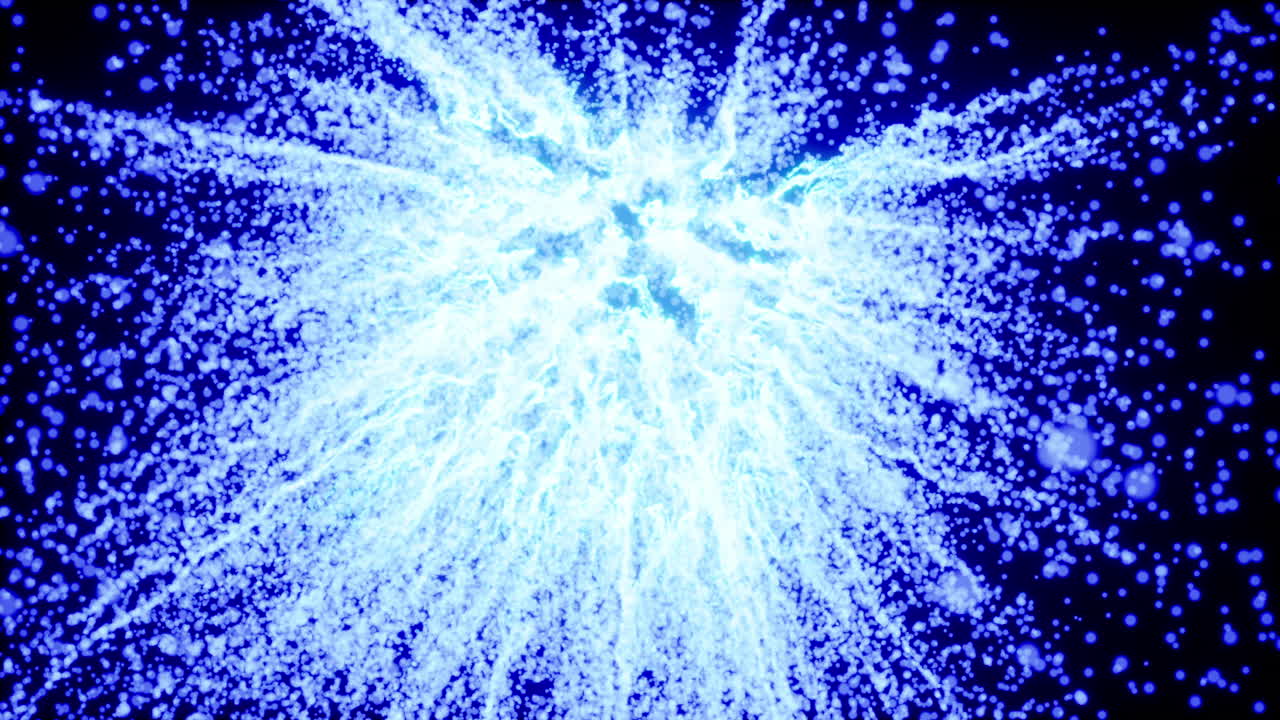 추상적인 파란색 입자 폭발