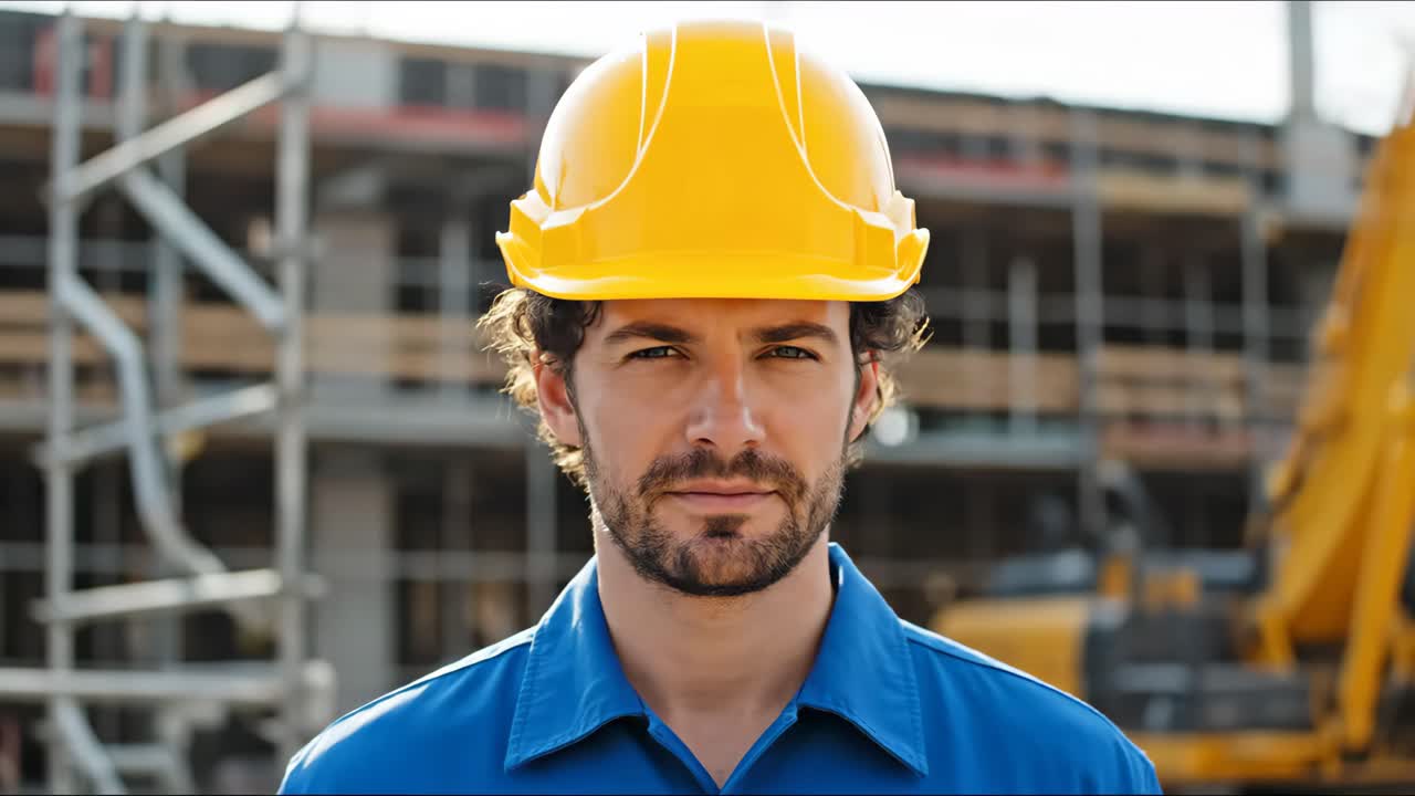 trabajador de la construcción en un sitio de construcción