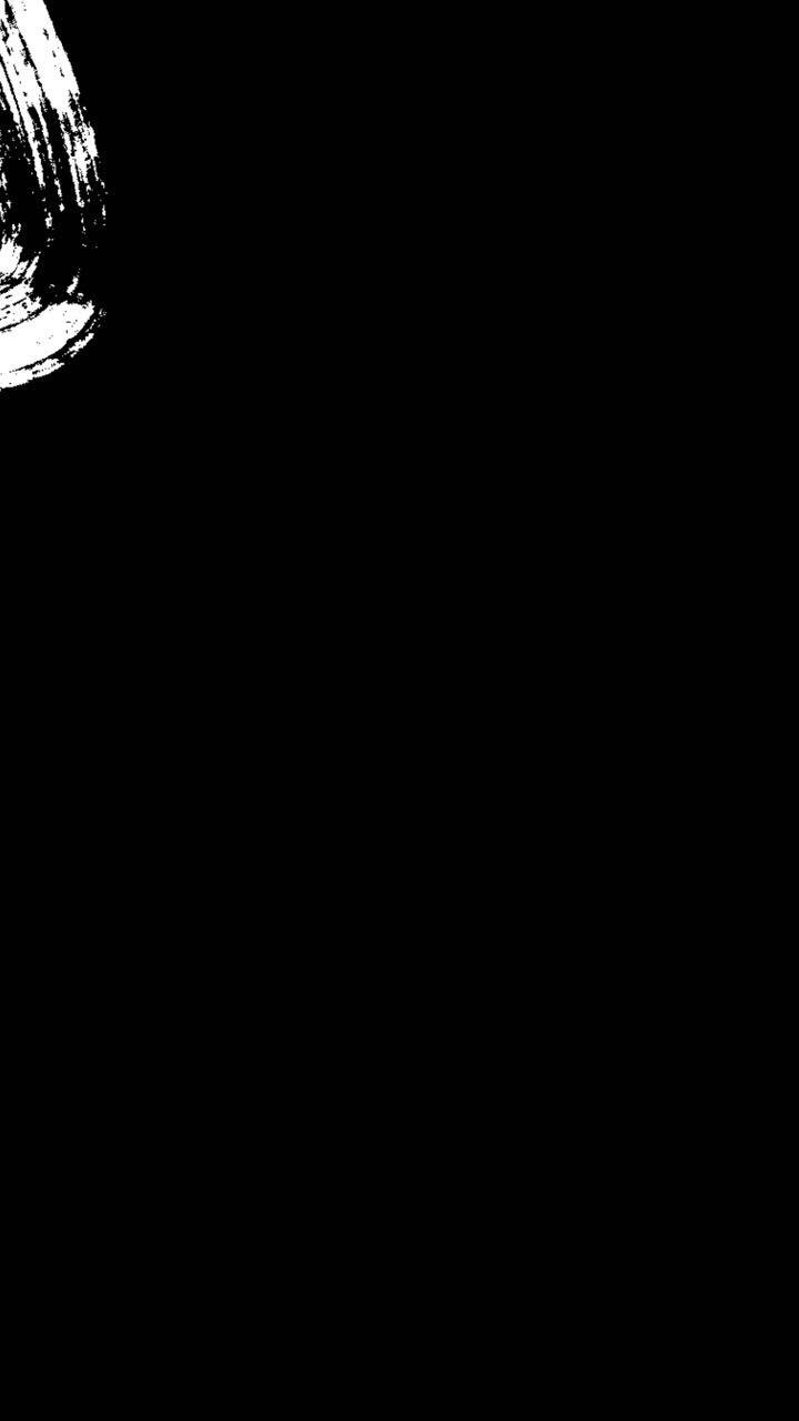 Dynamic White Brush Strokes Transition on Black Background