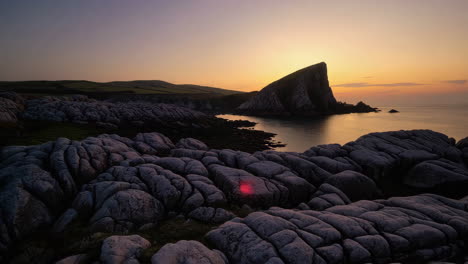 dramatic coastal landscape at sunset with unique rock formations