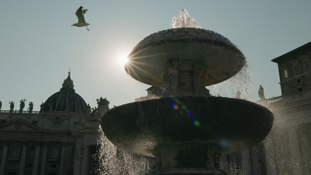 Fountain in Vatican City near St. Peter's Basilica