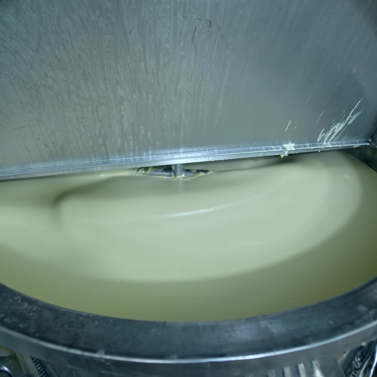 Production of butter at dairy plant. Butter production at dairy food industrial line