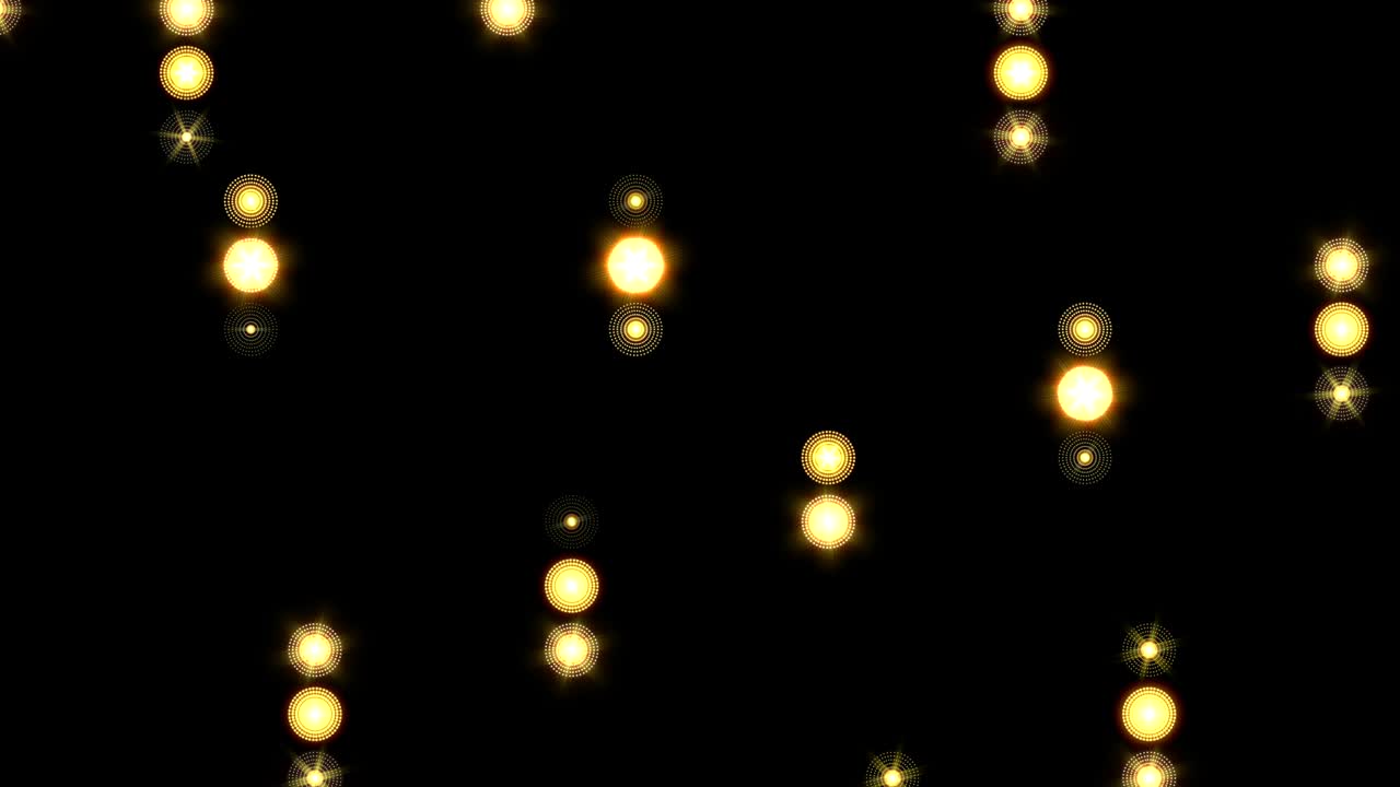 Glittering Golden String LED Lights Background Falling Downwards