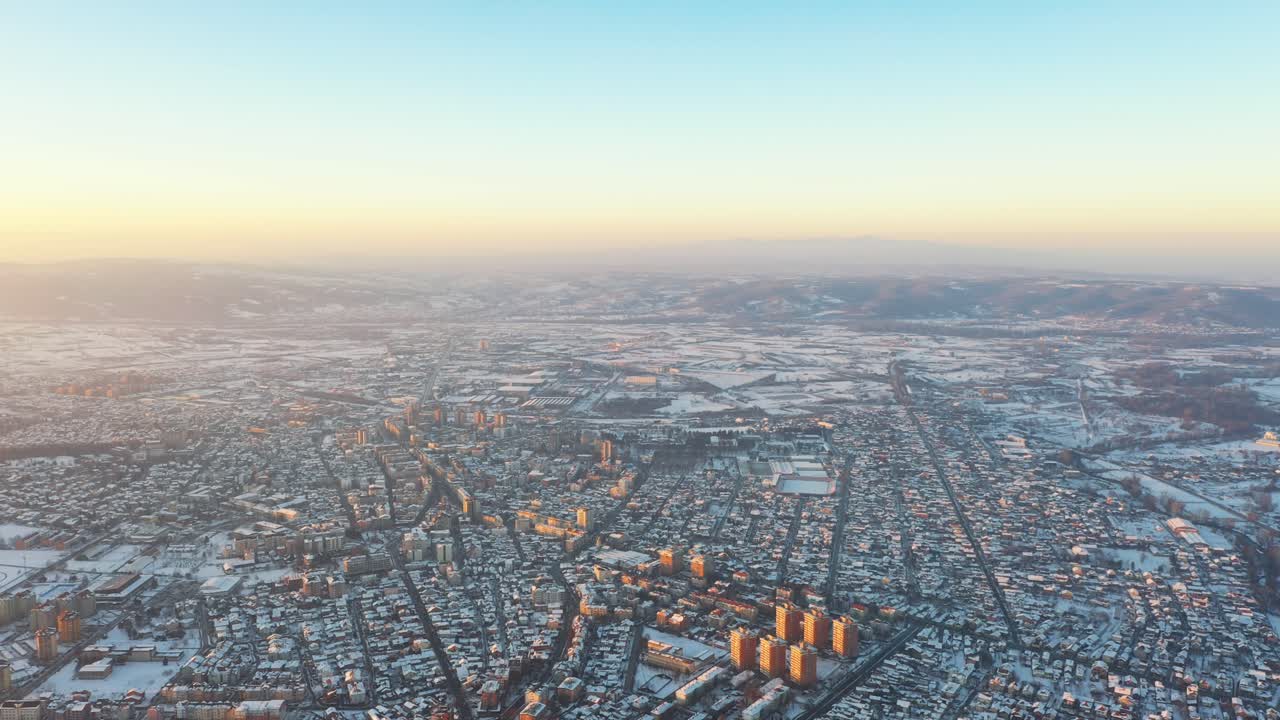 Winter landscape of the City under the snow