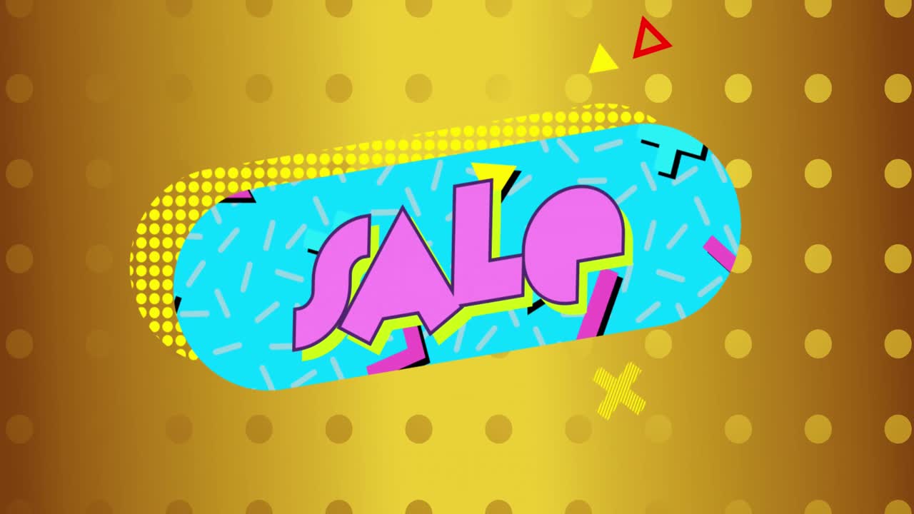 gráfico de venta en forma de cápsula azul con fondo dorado 4k