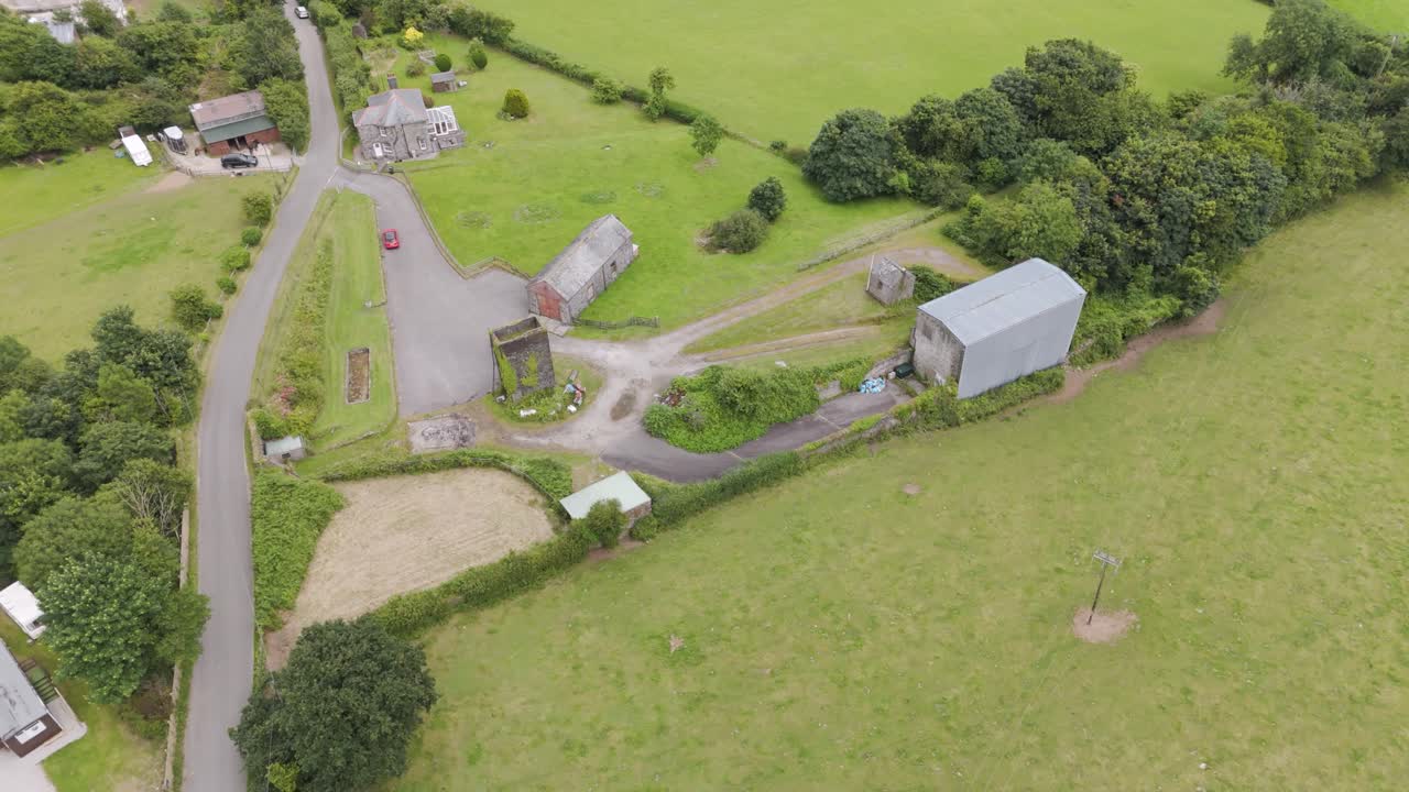 Aerial View of a Rural Farm and Property