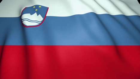 waving realistic slovenia flag on background, loop animation