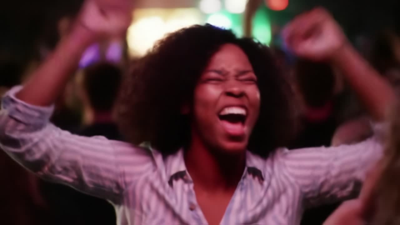 Celebrating Joyous Moments: A Vibrant Expression of Happiness and Connection in a Lively Dance Scene