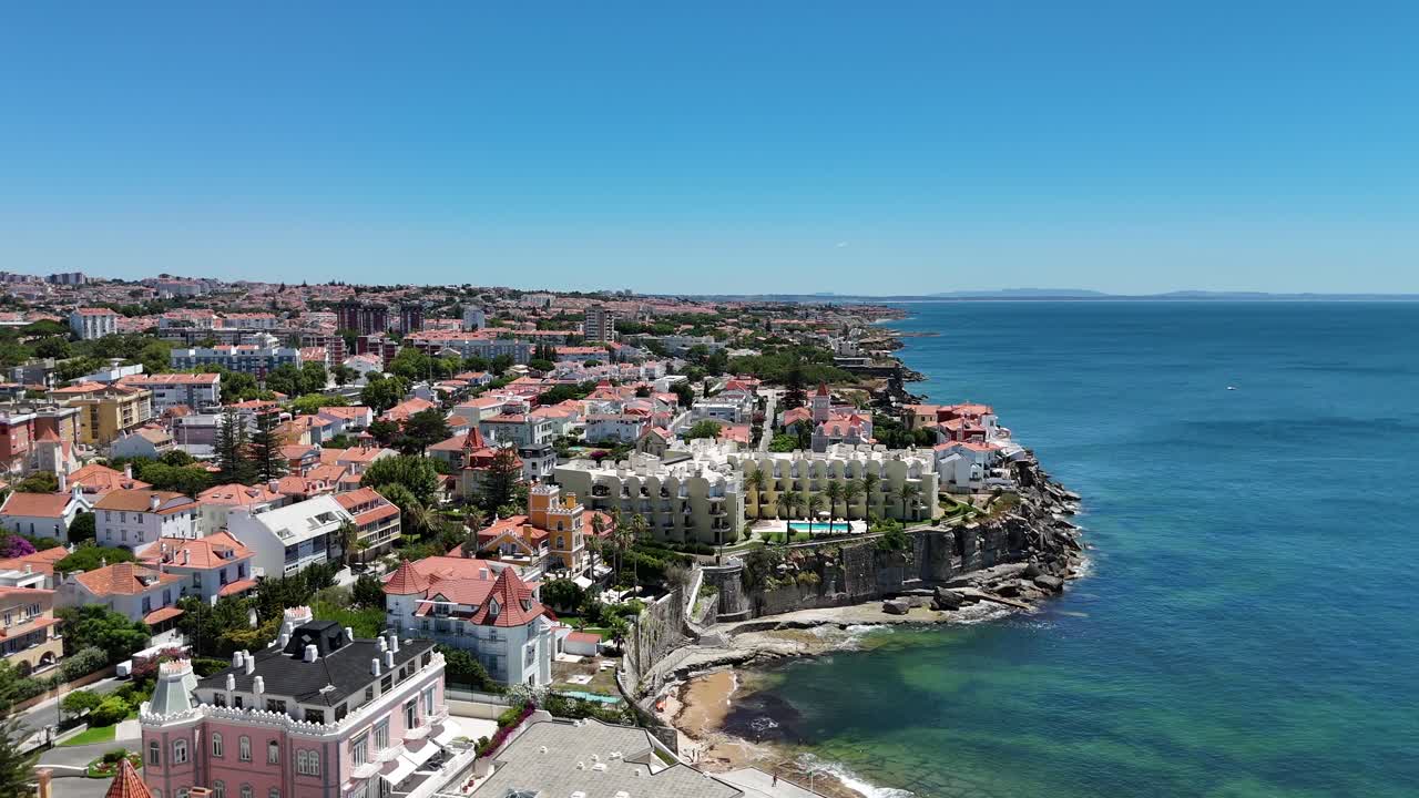 vista aérea de la costa de cascais, portugal