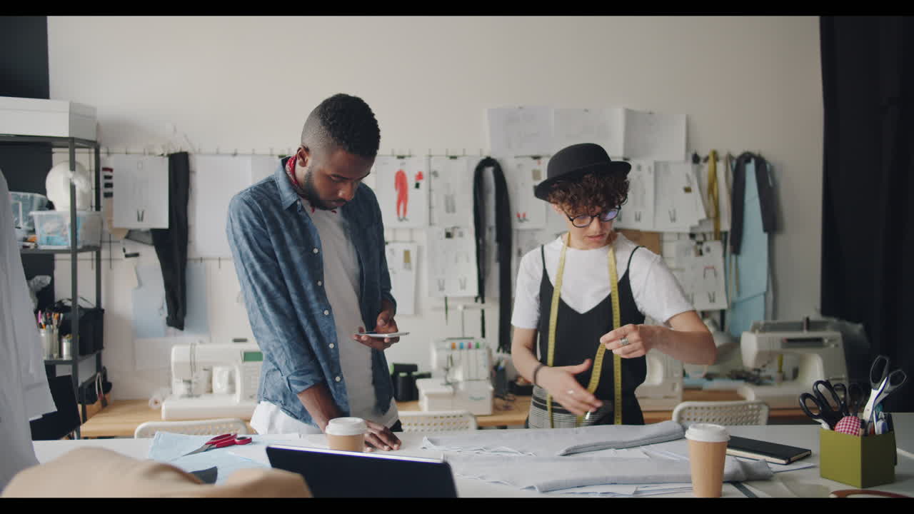 Fashion Designers in a Design Studio