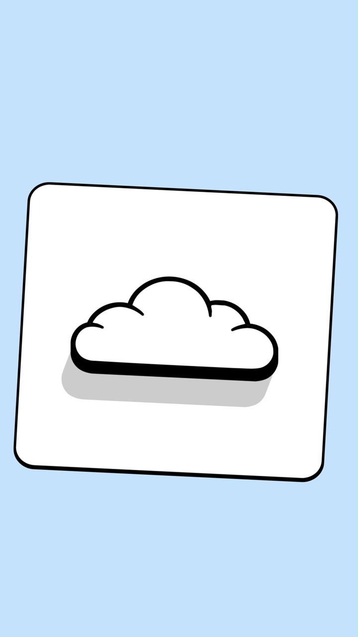 Minimal square cloud icon animation featuring a clean and modern cloud symbol with smooth motion.