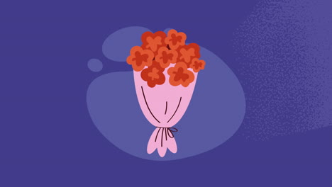 un ramo de flores un regalo romántico animación