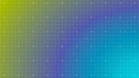 Grid-with-little-square,-light-point-moving-on-line-of-grid.-degraded-from-blue-to-green-on-filter