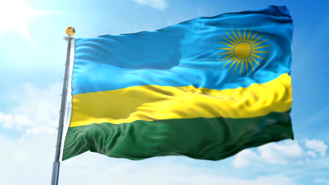 르완다 발의 3d 렌더링 영상: 아름다운 섬유 천 줄이 흔들리고 있습니다.